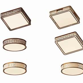 新中式吸顶灯3D模型下载